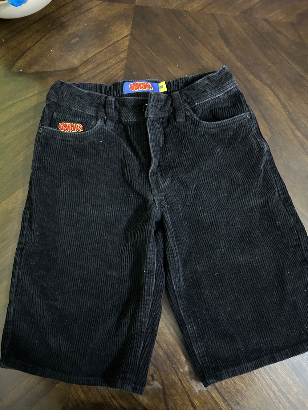 Glamour Empire Black Corduroy Kids Shorts